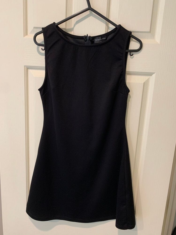 White Fox Black Mini Dress