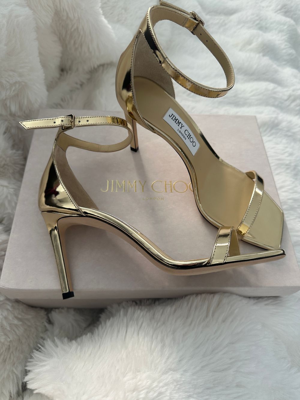 Jimmy Choo Gold Metallic Heeled Sandals