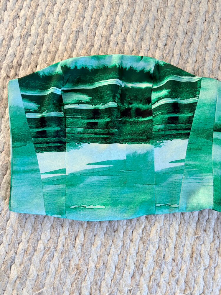 Kookai Green Abstract Print Bustier