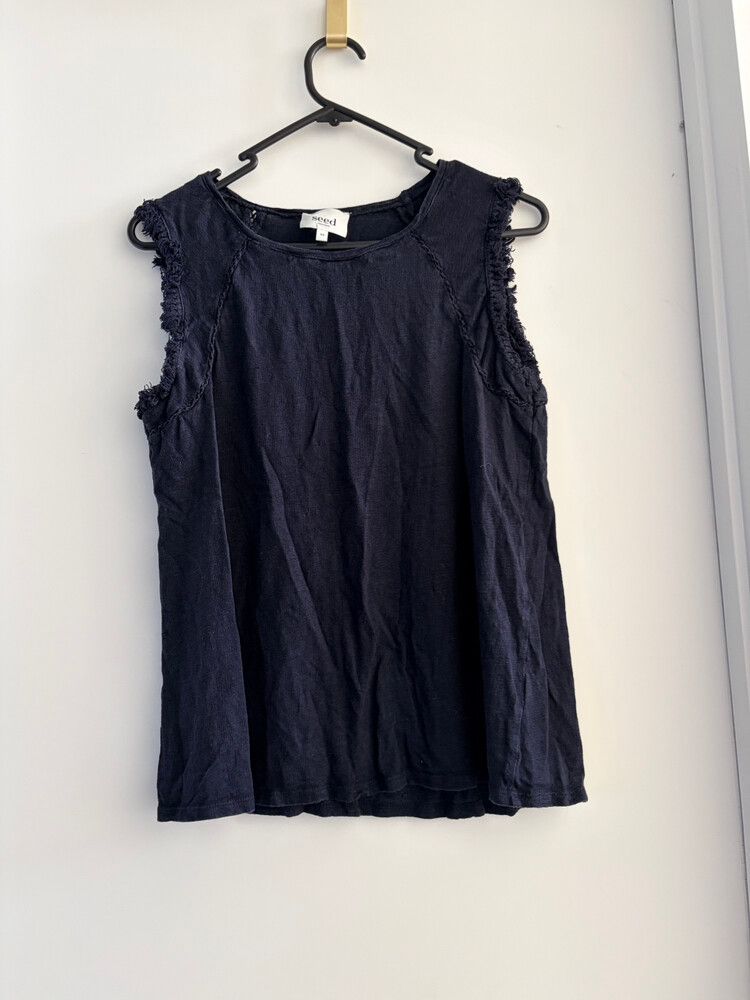 Seed Heritage Navy Linen Tank