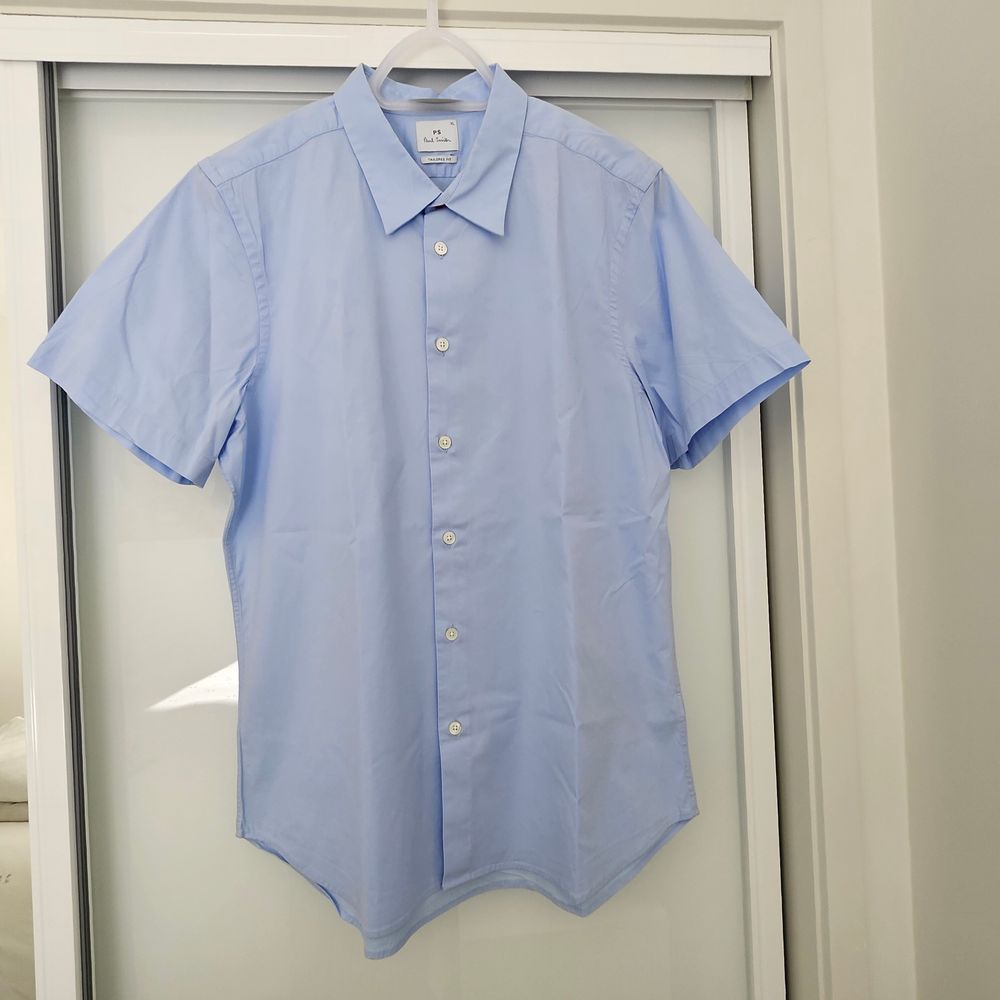 Light Blue short sleeve cotton shirt