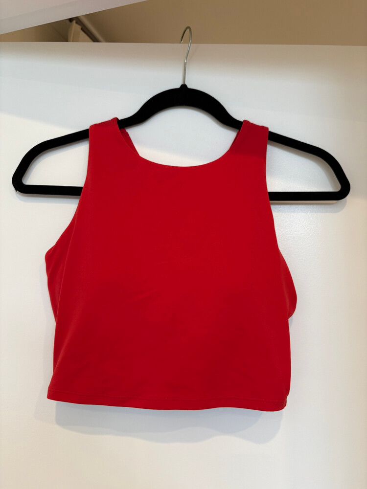 Red Racerback Crop Top