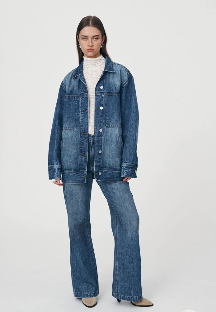 Iko Relaxed Denim Jacket Classic Wash