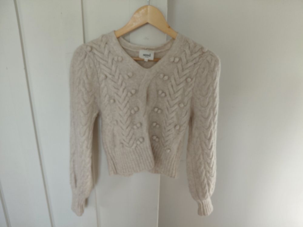 Seed Heritage Cream Bobble and Cable Knit Jumper