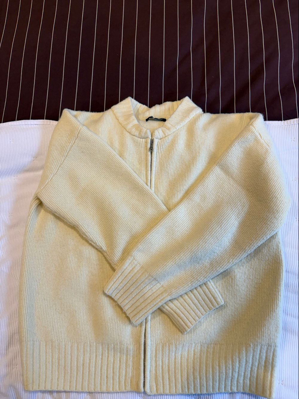 White Fox Yellow Zip Knit Jumper
