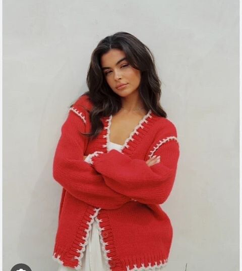 Cherry Red Cardigan
