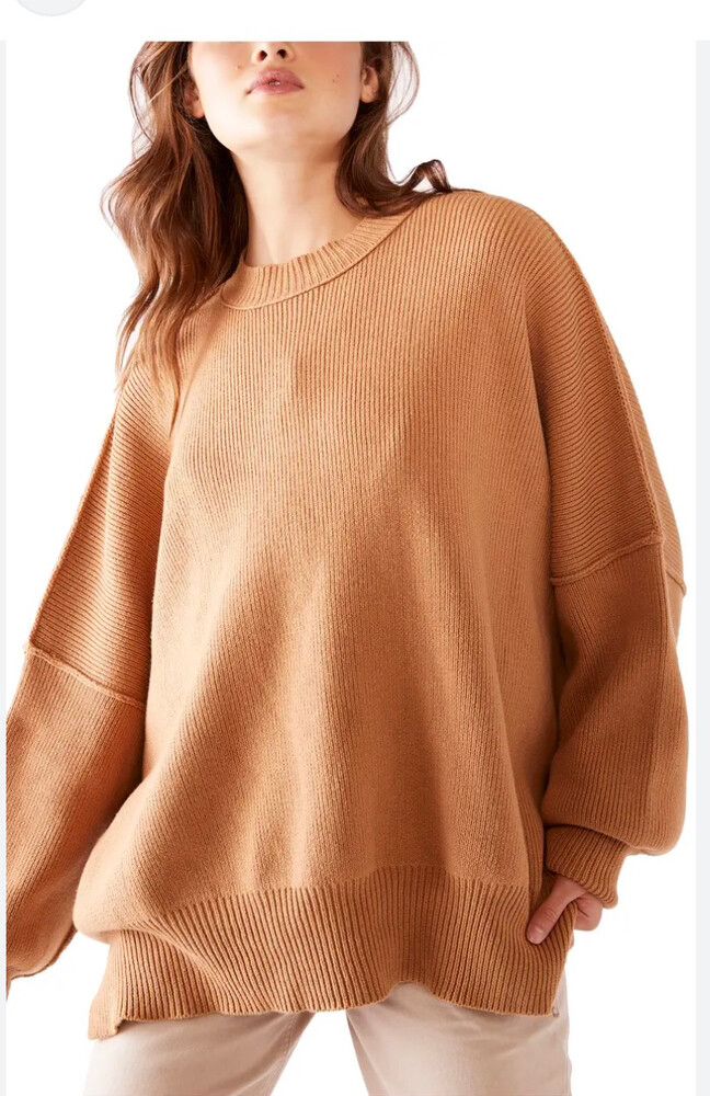 Free People Tan Knit Jumper (Easy Street Tunic)