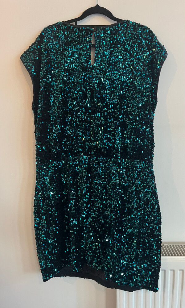City Chic Emerald Sequin Dress Size S