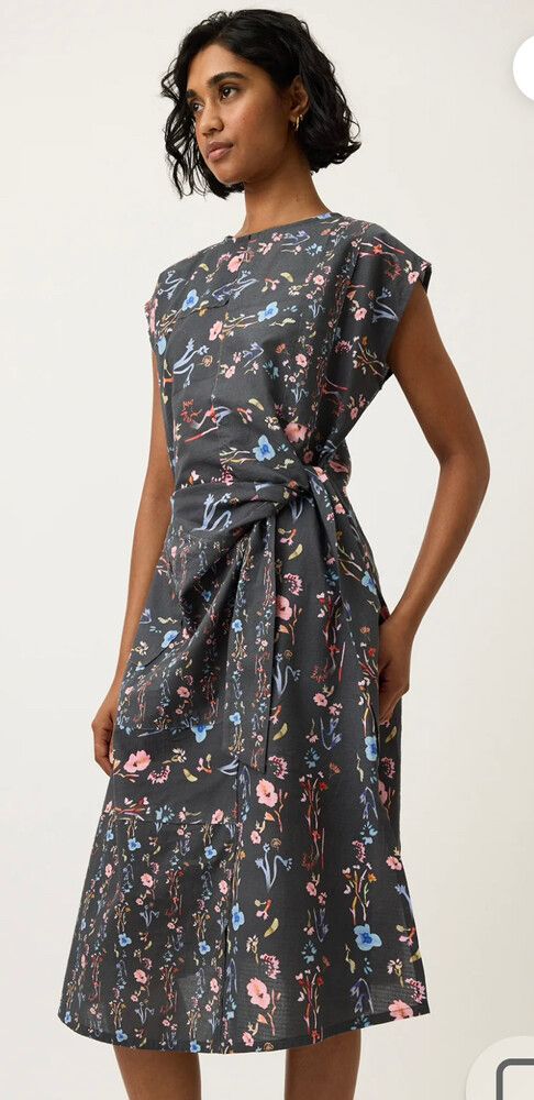 Nancybird Casey Watercolour Charcoal Dress Size 16