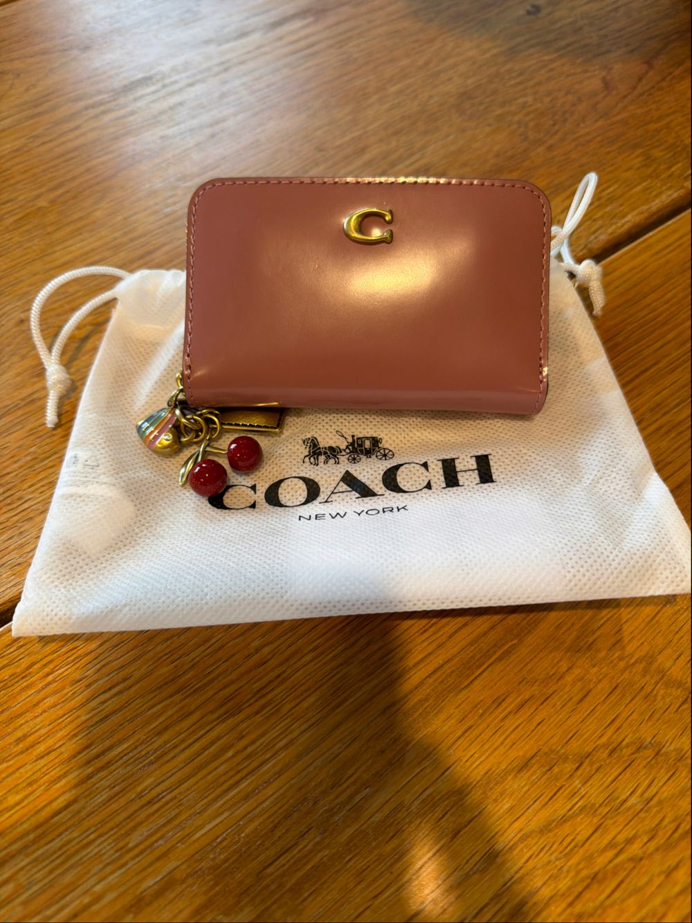 Coach Pink Leather Zip Wallet