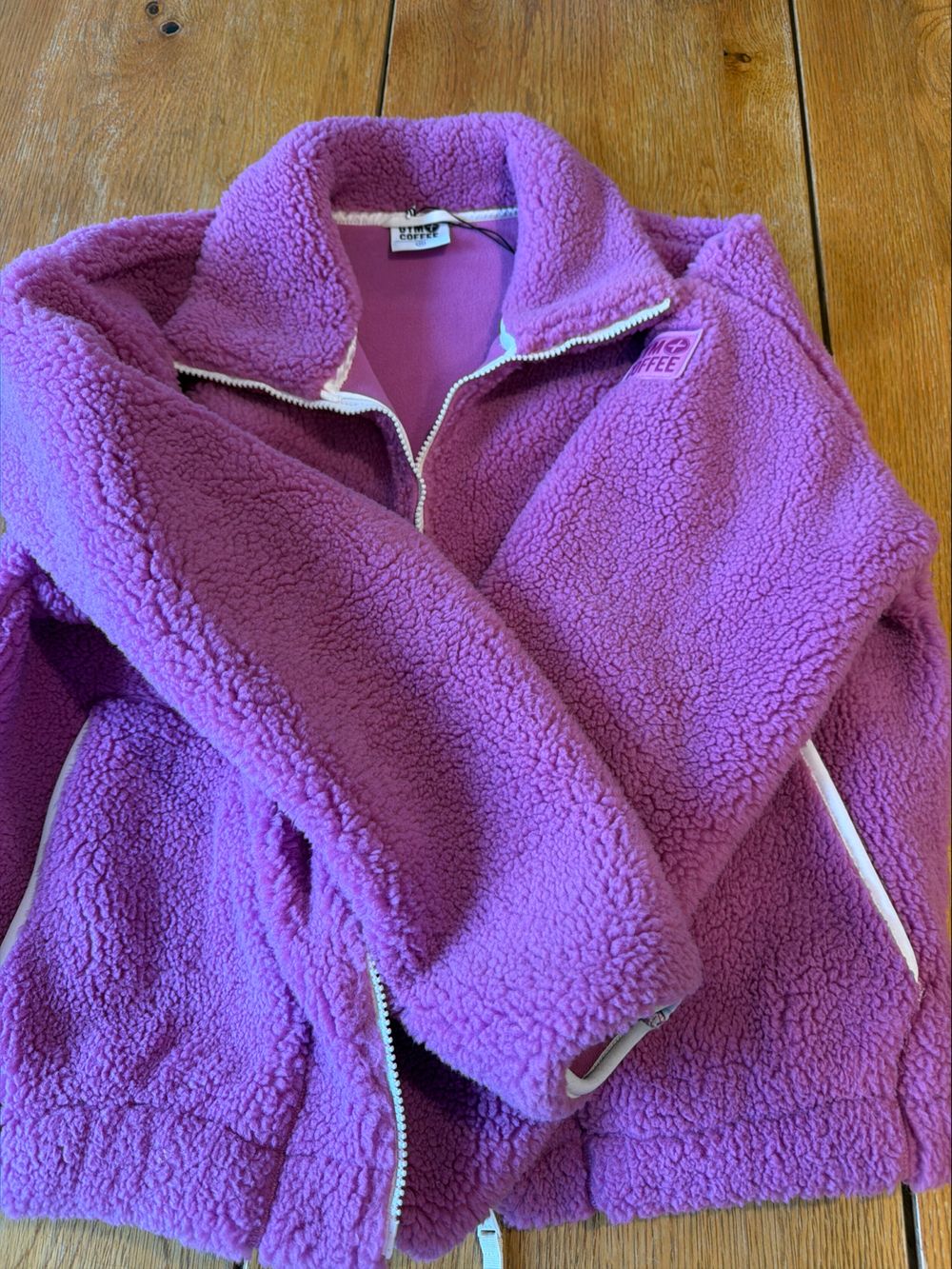 Gym + Coffee Purple Sherpa Jacket