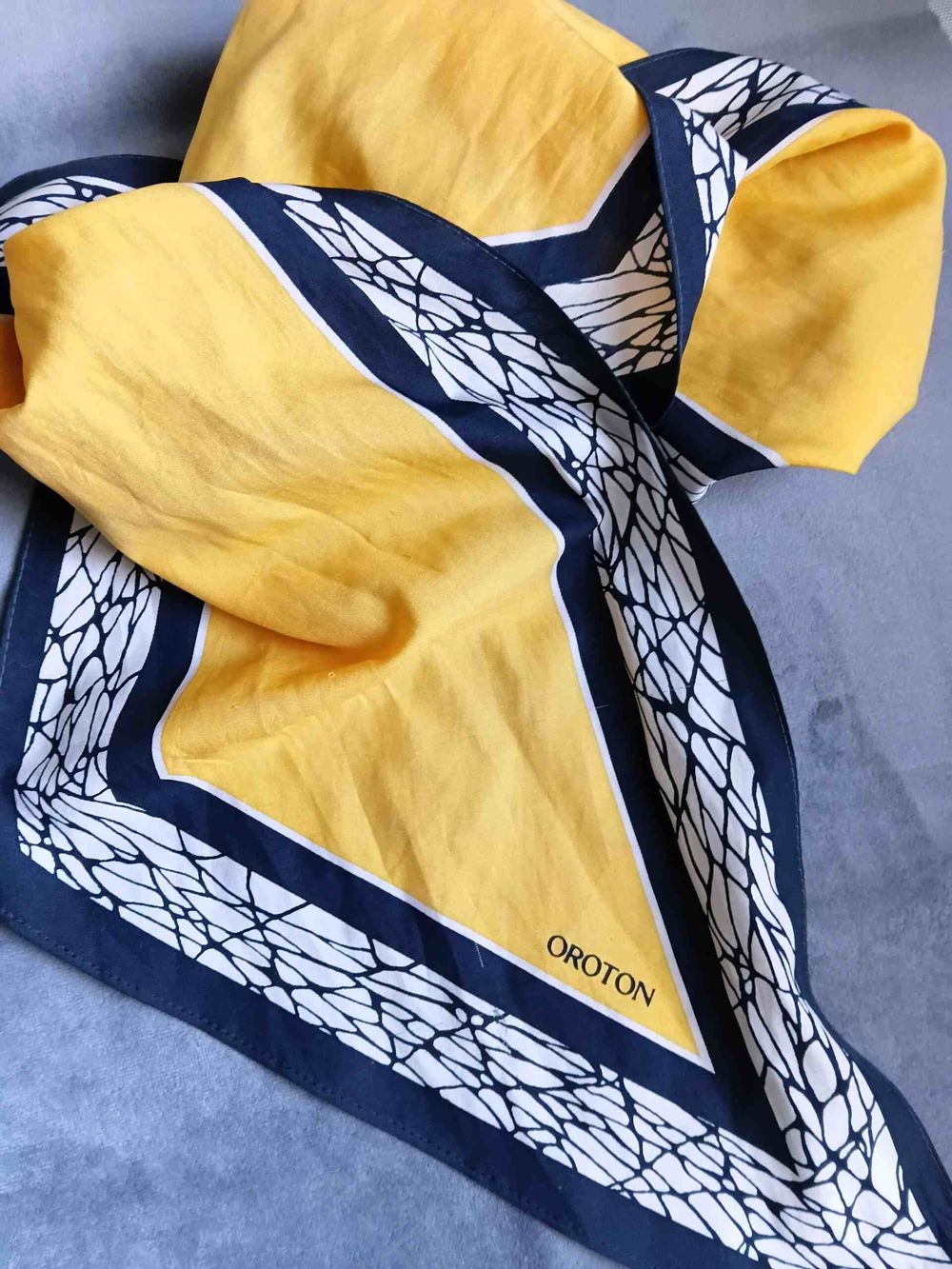 Oroton Yellow Print Scarf