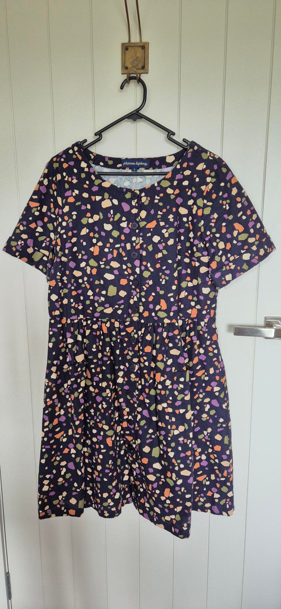 Navy Geo Pattern Dress