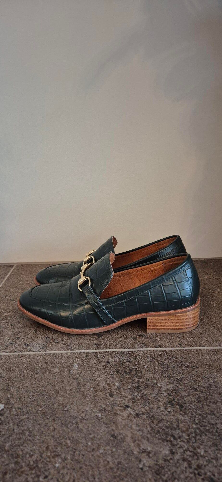 Green Croc Loafers