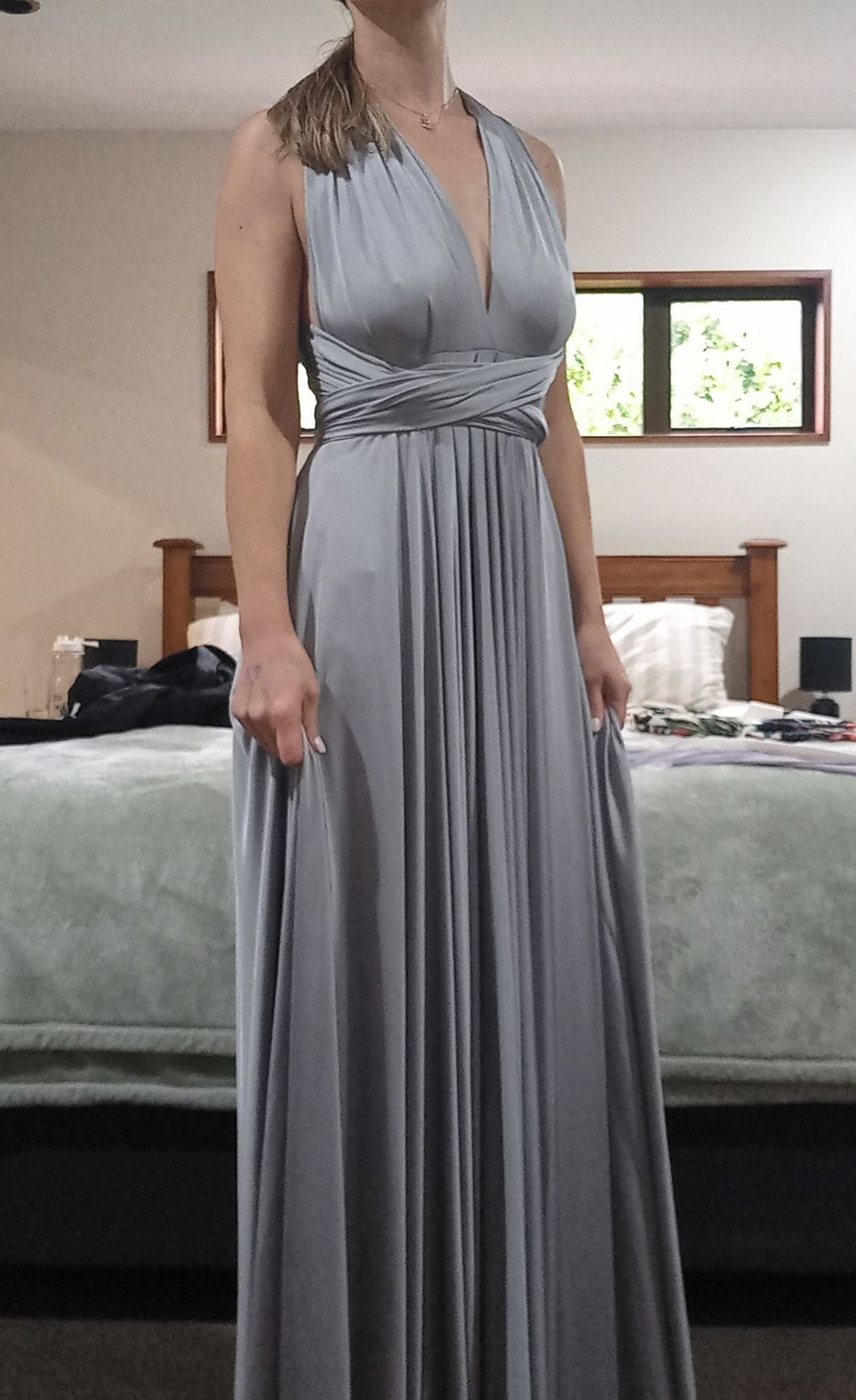 slim fit dress slacks Eternity - Grey Bridesmaid Dress