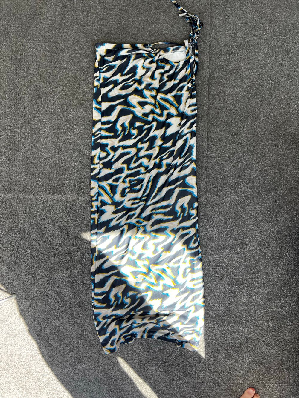 First Mse Blue Print Maxi Skirt
