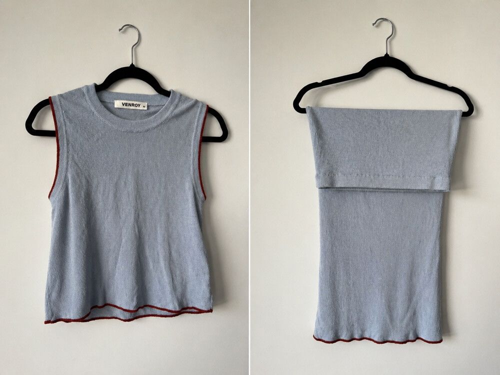 Venroy Blue Knit Top & Skirt Set
