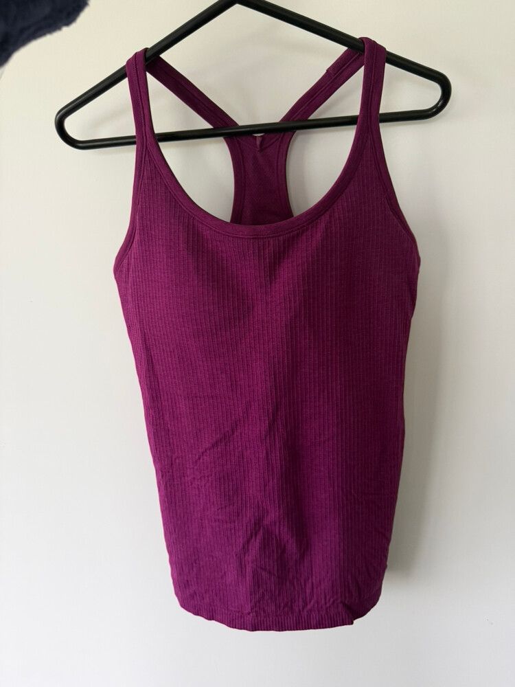 Lululemon ebb to street Burgundy Tank Top