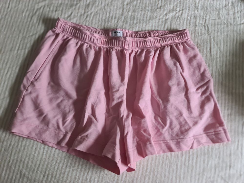 Soft pink jogger shorts