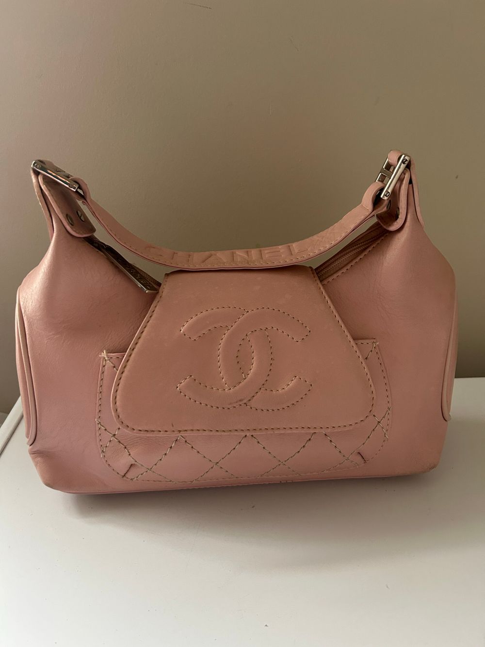 Chanel Pink Leather Shoulder Bag
