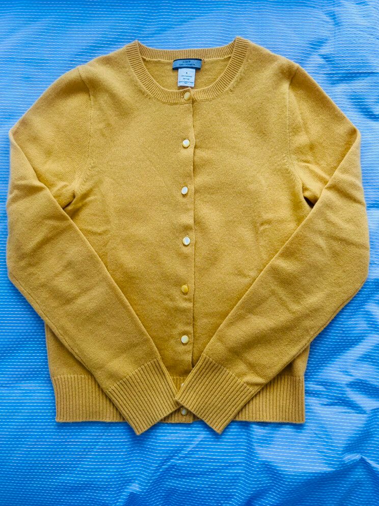 J.Crew Italian Cashmere Cardigan Light Mustard