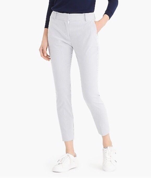 J. Crew Seersucker Striped Cropped Pants XS