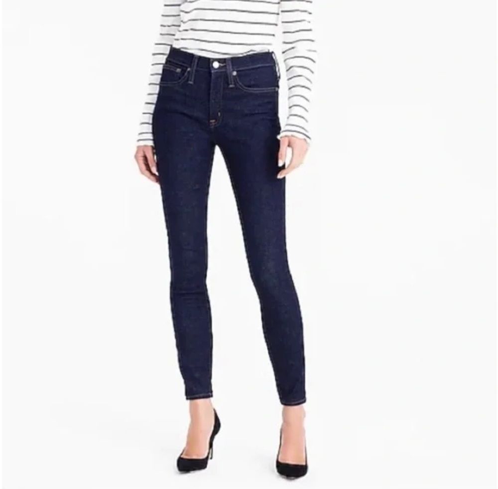 J.Crew High Rise Dark Rinse Toothpick Skinny Jeans NWT 25 Tall XS