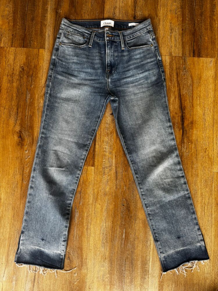 Frame Blue Straight Leg Jeans