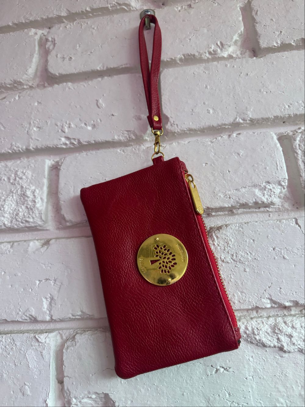 Vintage Mulberry purse wristlet | red