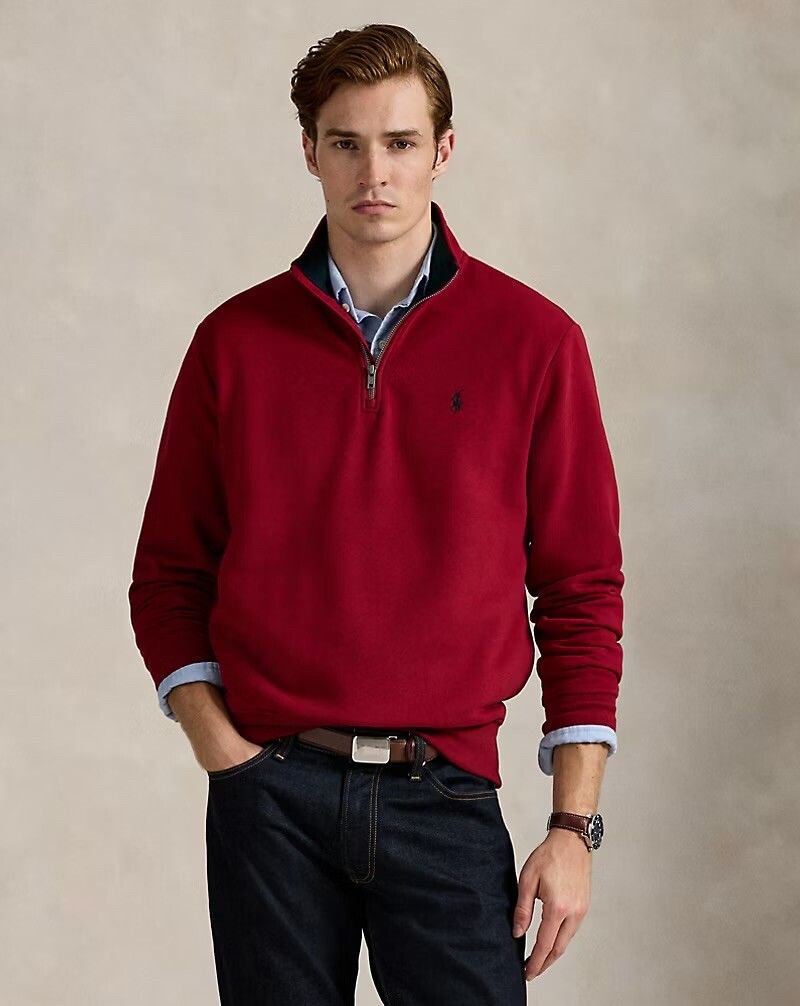 Polo By Ralph Lauren Red Half-Zip Jumper