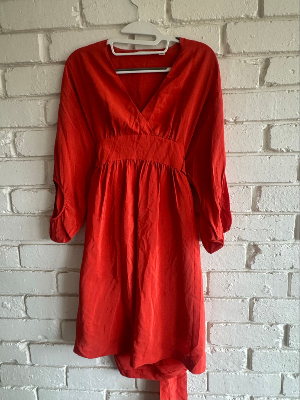 Country Road Red Silk Wrap Dress