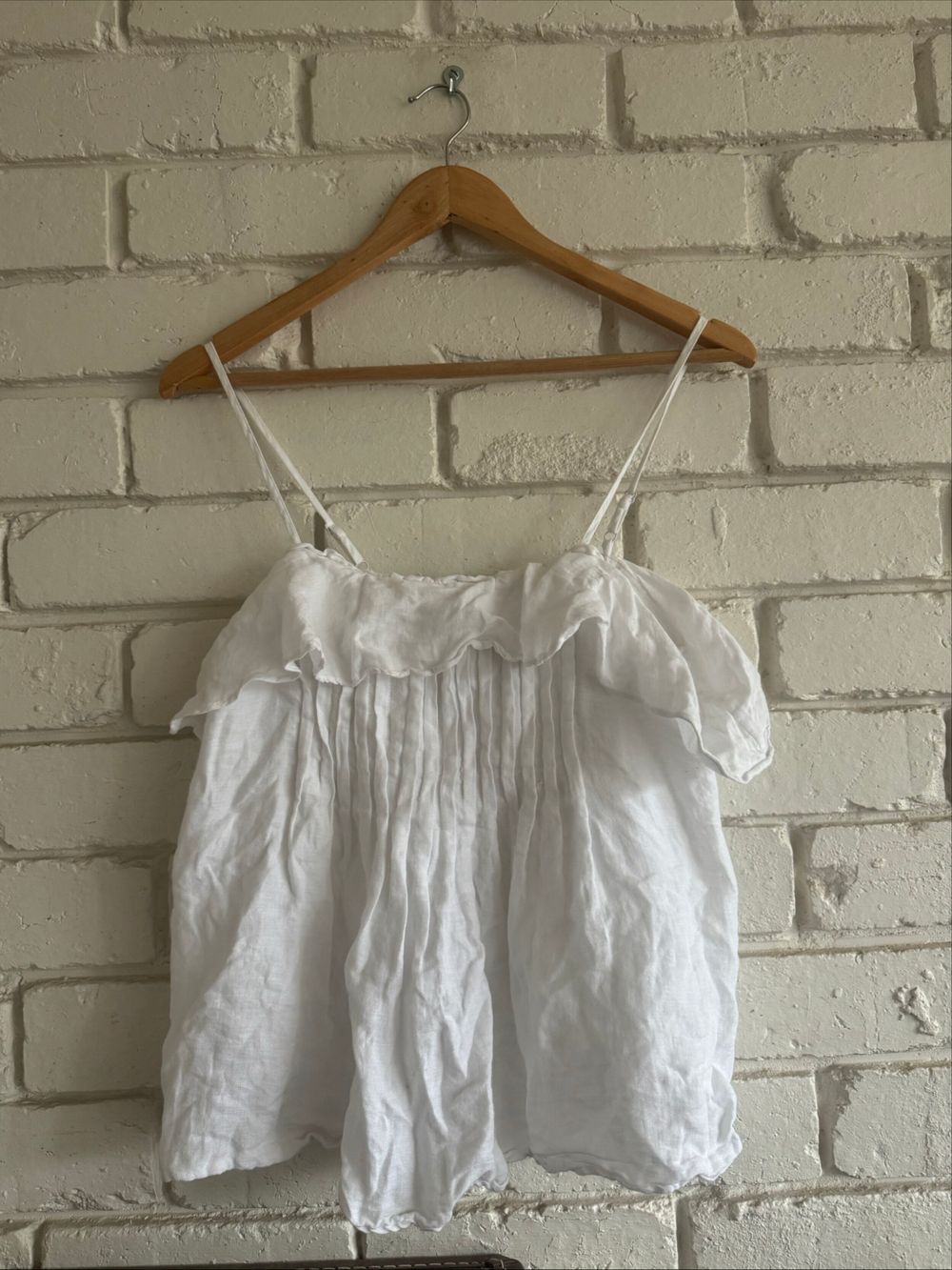 Country Road White Linen Cotton Top