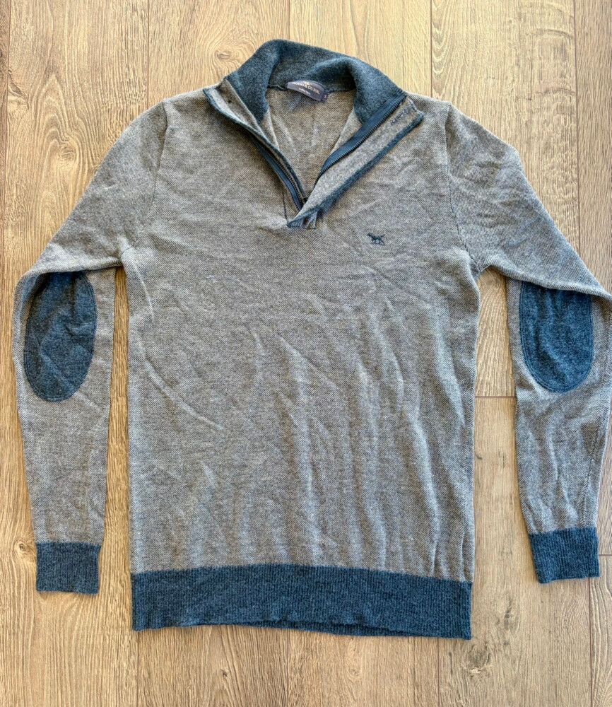 Rodd & Gunn 100% merino Grey/Brown jumper Size S