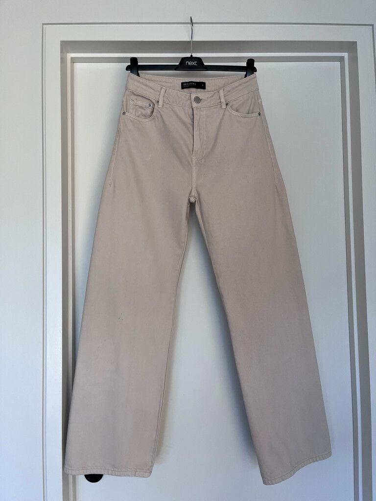 Decjuba Beige Wide Leg Jeans - 8