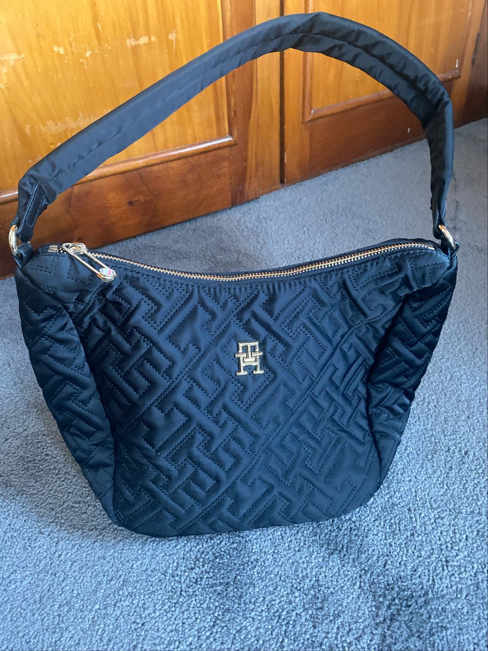 Black Quilted Tommy Hilfiger Bag