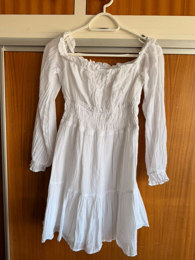 Kookai - White Long Sleeve Dress on Designer Wardrobe