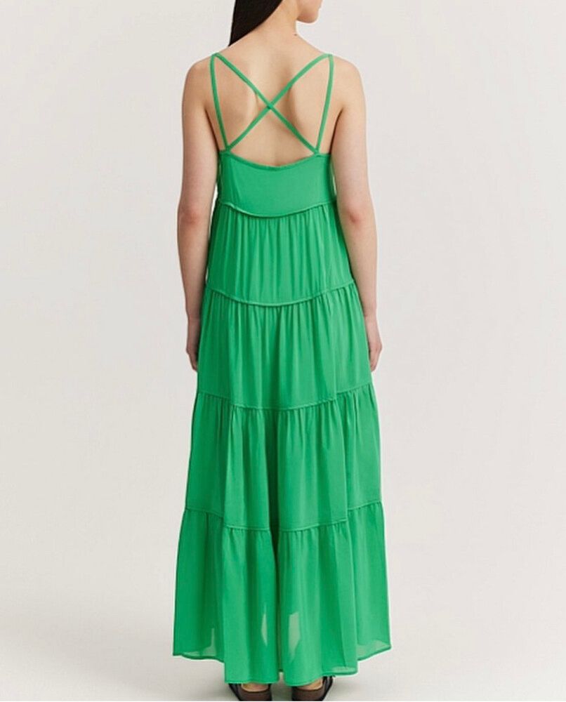 country road green ruffle dress All The Very Best Emerald Green Ruffled Dress – Shop the Mint main image 1