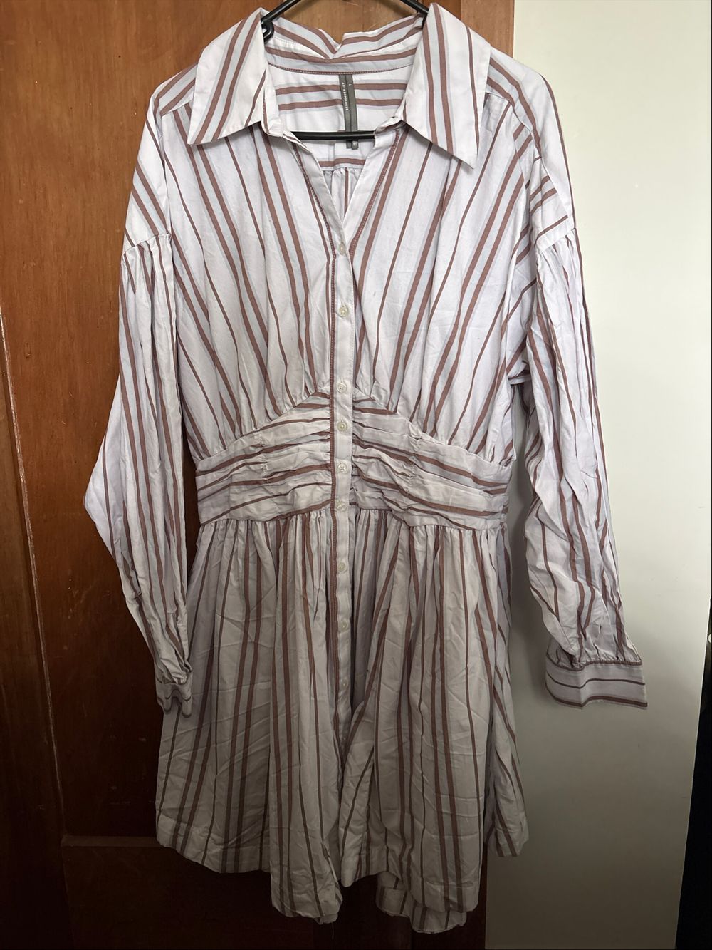 tshirt dress long LONG SLEEVE BUTTON-UP MAXI SHIRTDRESS – Thick main image 0