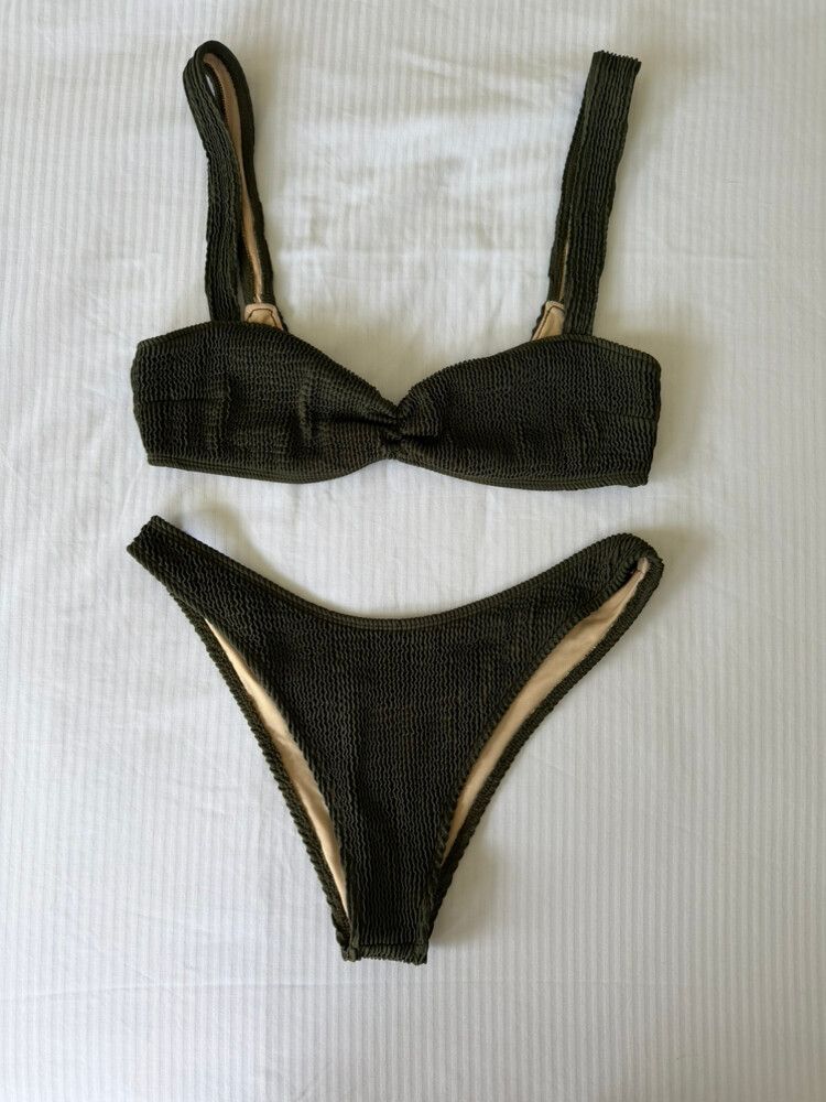 Wanderlust/Elce Olive bikini top (L) and Bottoms (XL)