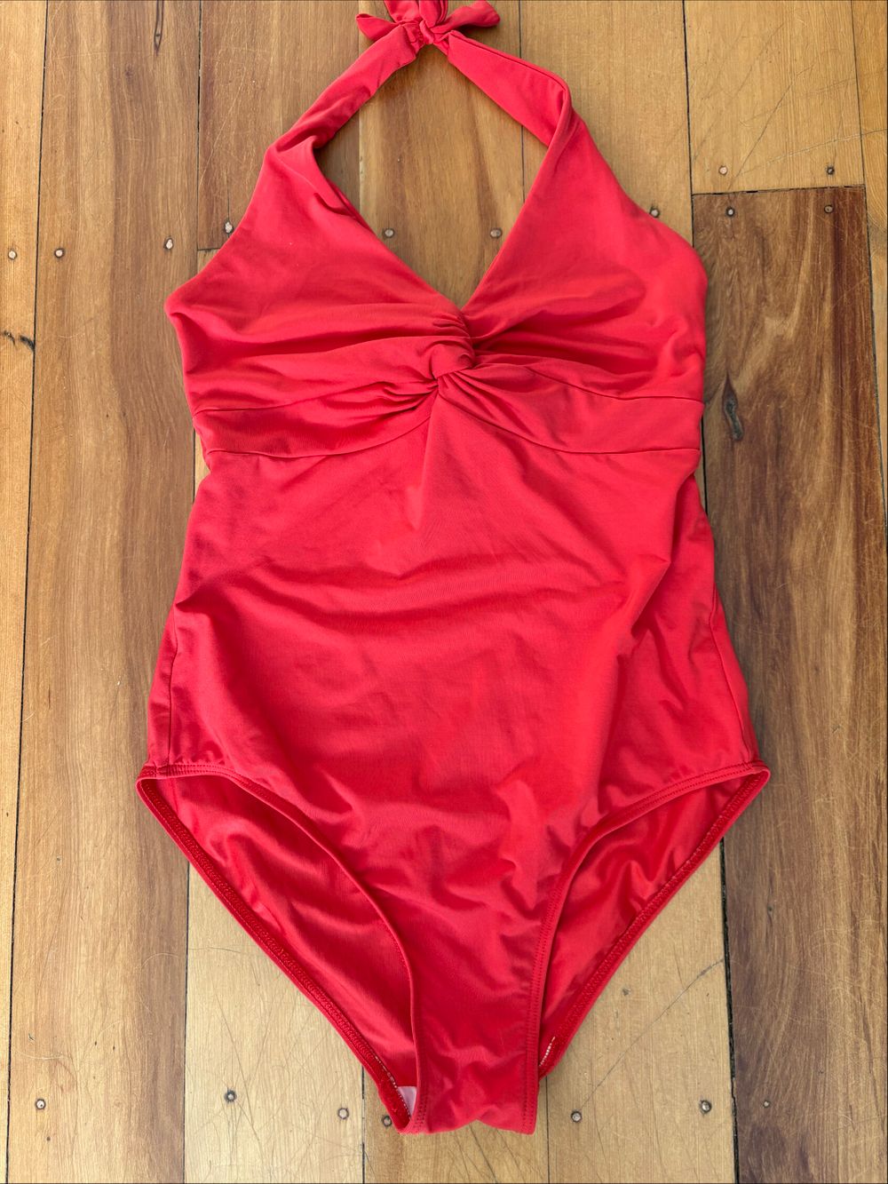 Jets By Jessika Allen Red Halter One Piece Swimsuit