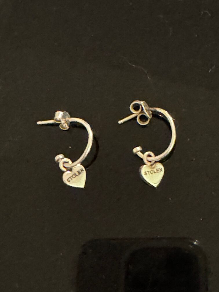 stolen girlfriends heart earrings