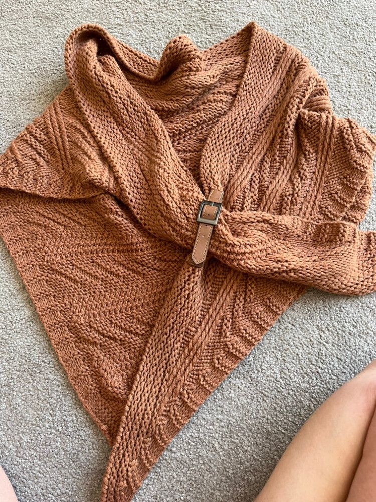 Knitted Rust Brown Scarf
