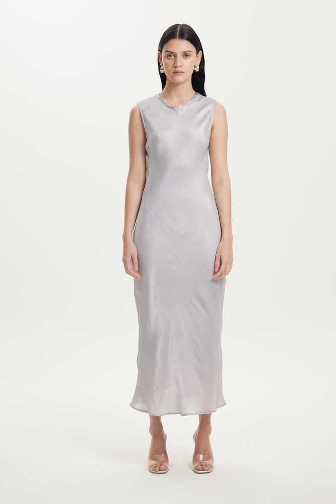 Third form -  Untamed bias tank dress in silver  Size 14.