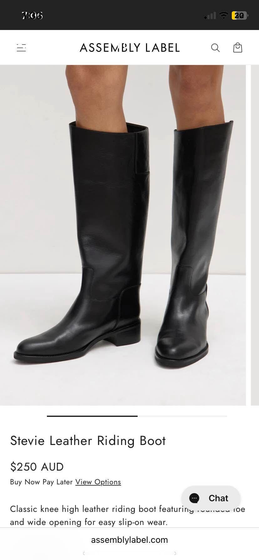 Assembly Label Black Leather Riding Boots