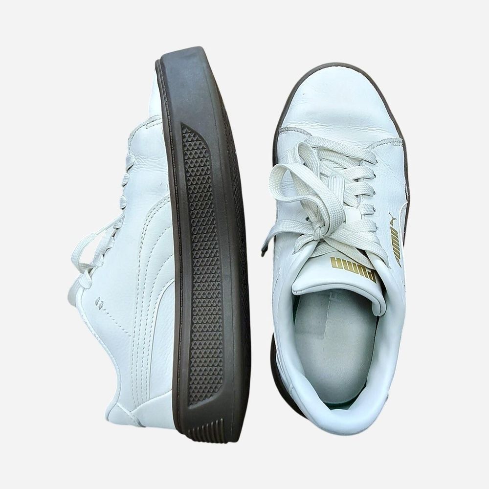 Puma White and Brown Sneakers