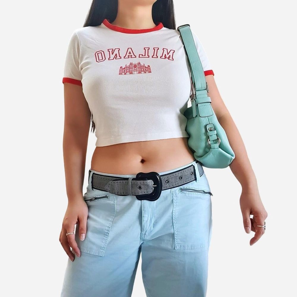 Milano White Red Baby Tee