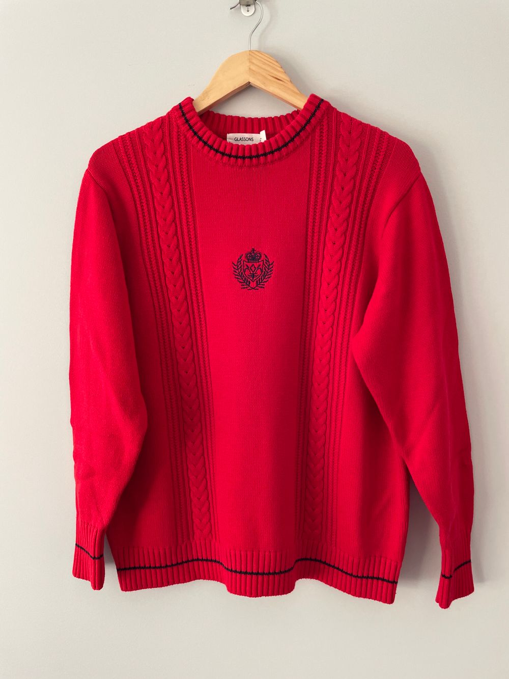 Glassons Red Cable Knit Jumper | Size S | 100% Cotton