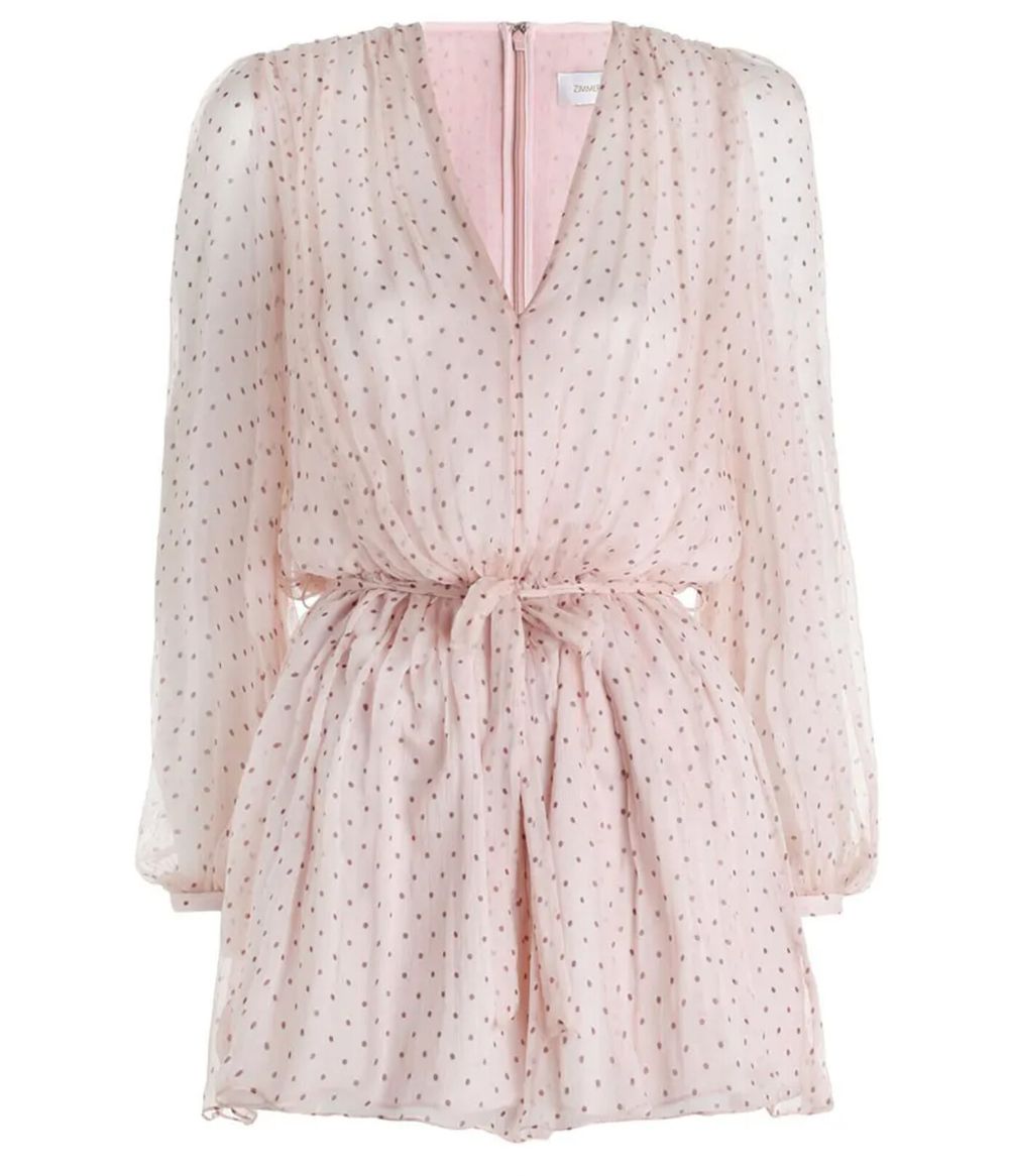 zimmermann pink polka dot dress Zimmermann Ninety Six Neck Tie Dress. Model Image. Fits true to size take your normal size Our model is 5 9 5 178 cm bus