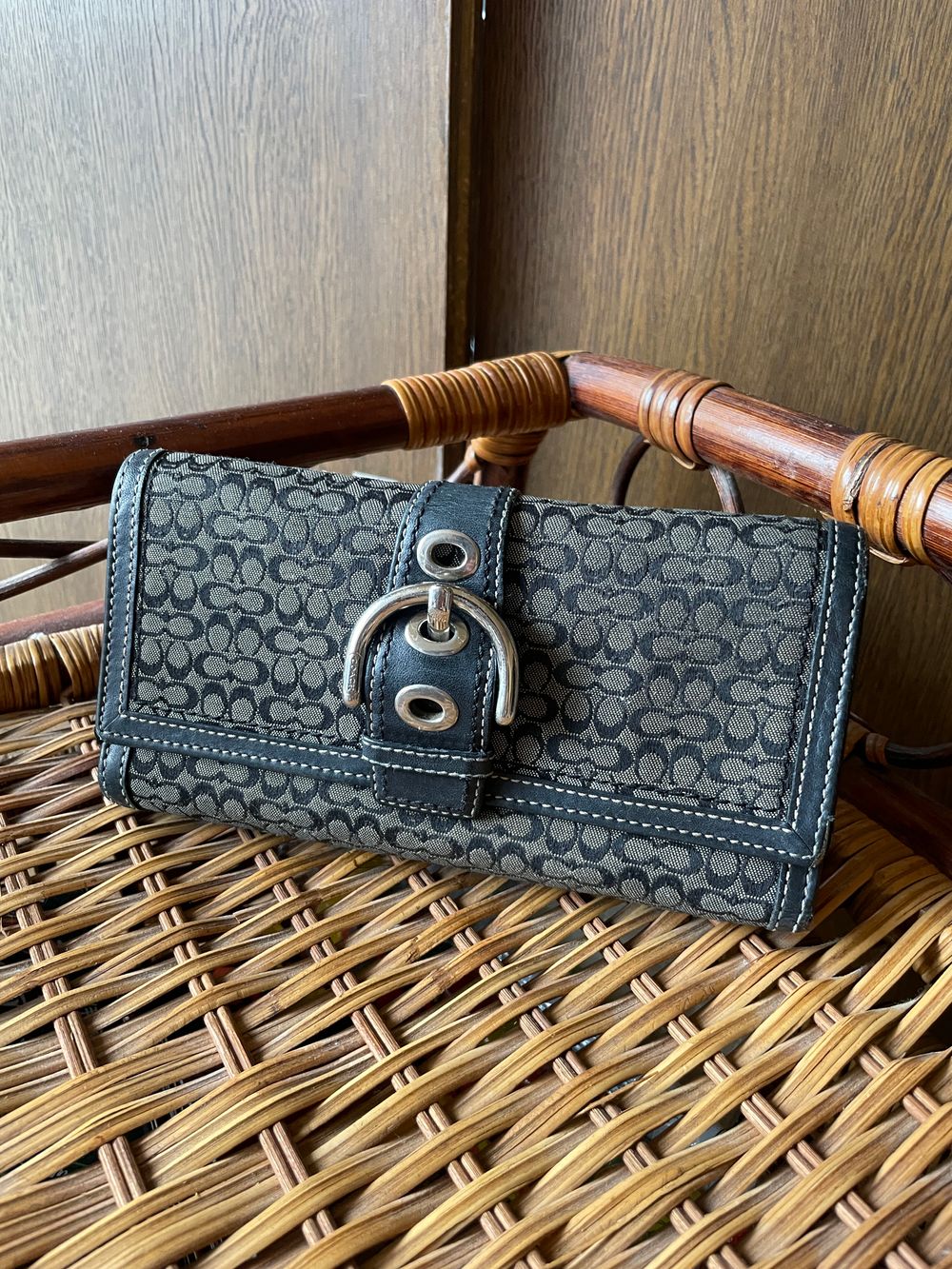 Coach Black Monogram Wallet