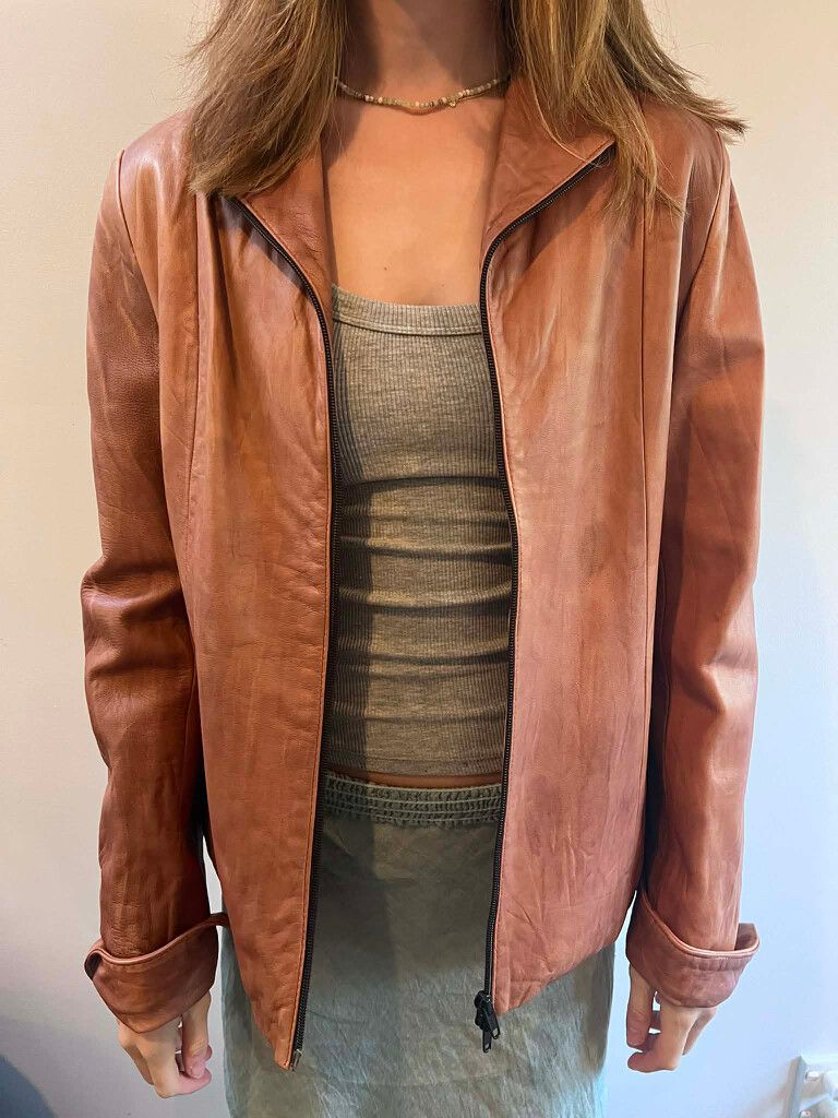 Genuine brown Italian leather jacket